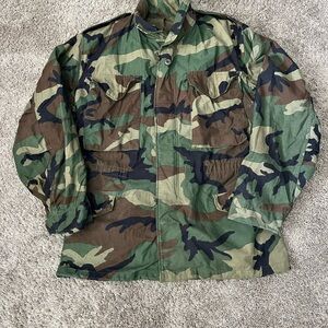 Vintage US Army M65 Woodland Camo Field Jacket Men Small (Regular)